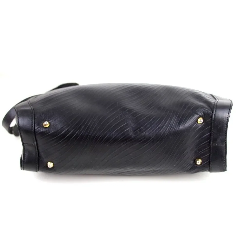 AUTHENTIC Mark Cross ITALY BLACK GENUINE LEATHER SHOULDER BAG X-BODY HANDBAG